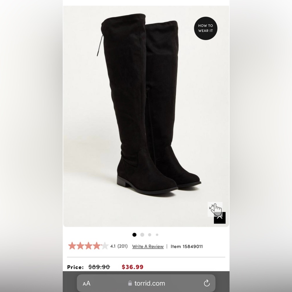 Torrid flat taupe OTK, size 8W. Lightly worn, boots are in great condition.
